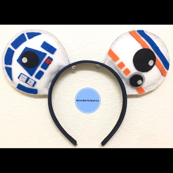 Handmade Star Wars BB8 and R2D2 Mickey ears - Picture 1 of 1